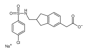 sodium,2-[2-[[(4-chlorophenyl)sulfonylamino]methyl]-2,3-dihydro-1H-inden-5-yl]acetate结构式