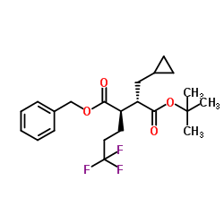4-Benzyl 1-(2-methyl-2-propanyl) (2S,3R)-2-(cyclopropylmethyl)-3-(3,3,3-trifluoropropyl)succinate Structure