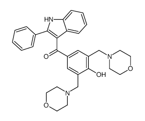 [4-hydroxy-3,5-bis(morpholin-4-ylmethyl)phenyl]-(2-phenyl-1H-indol-3-yl)methanone结构式