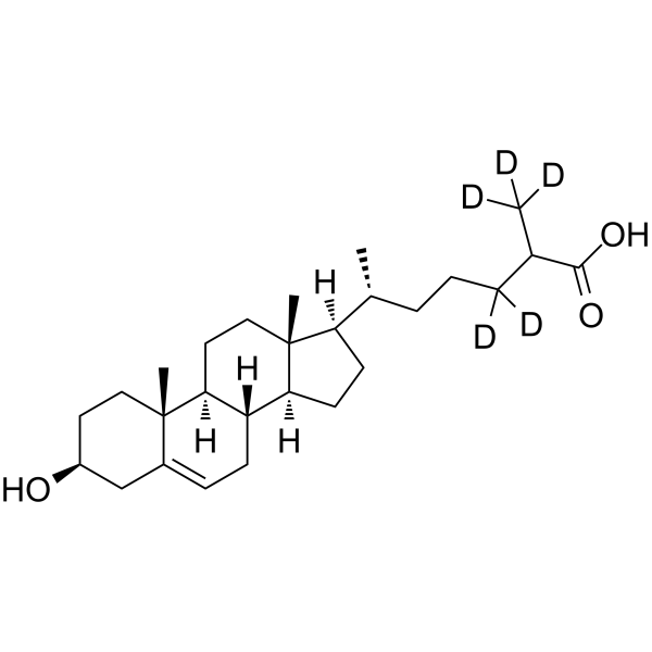 3β-Hydroxy-5-cholestenoic acid-d5结构式