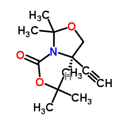 (R)-TERT-BUTYL 4-ETHYNYL-2,2-DIMETHYLOXAZOLIDINE-3-CARBOXYLATE structure