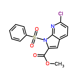 Methyl 1-(benzenesulfonyl)-6-chloro-1H-pyrrolo[2,3-b]pyridine-2-carboxylate Structure