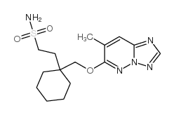 2-[1-[(4-methyl-1,2,7,9-tetrazabicyclo[4.3.0]nona-2,4,6,8-tetraen-3-yl )oxymethyl]cyclohexyl]ethanesulfonamide结构式