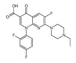 1-(2,4-difluorophenyl)-7-(4-ethylpiperazin-1-yl)-6-fluoro-4-oxo-1,8-naphthyridine-3-carboxylic acid Structure