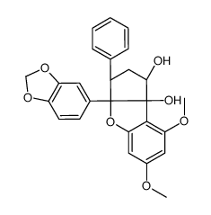 (1R,3S,3aS,8bR)-3a-(1,3-benzodioxol-5-yl)-6,8-dimethoxy-3-phenyl-2,3-dihydro-1H-cyclopenta[b][1]benzofuran-1,8b-diol Structure