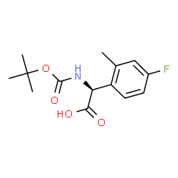 (S)-2-((叔丁氧羰基)氨基)-2-(4-氟-2-甲基苯基)乙酸结构式