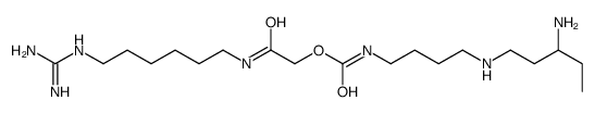 2-({6-[(Diaminomethylene)amino]hexyl}amino)-2-oxoethyl {4-[(3-ami nopentyl)amino]butyl}carbamate结构式