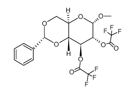 methyl-[O4,O6-((R)-benzylidene)-O2,O3-bis-trifluoroacetyl-α-D-glucopyranoside] Structure