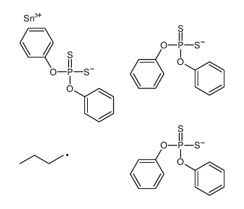 [butyl-bis(diphenoxyphosphinothioylsulfanyl)stannyl]sulfanyl-diphenoxy-sulfanylidene-λ5-phosphane结构式