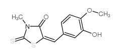 5-[(3-hydroxy-4-methoxyphenyl)methylidene]-3-methyl-2-sulfanylidene-1,3-thiazolidin-4-one Structure