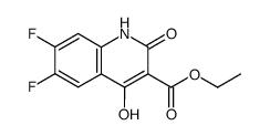 6,7-difluoro-4-hydroxy-1,2-dihydro-2-oxo-3-quinolinecarboxylic acid ethyl ester结构式