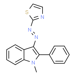 1-methyl-2-phenyl-3-(thiazol-2-ylazo)-1h-indole structure