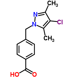 4-(4-CHLORO-3,5-DIMETHYL-PYRAZOL-1-YLMETHYL)-BENZOIC ACID结构式