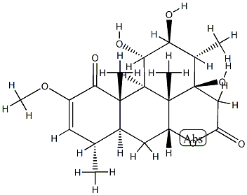 11α,12β,14-Trihydroxy-2-methoxypicras-2-ene-1,16-dione Structure