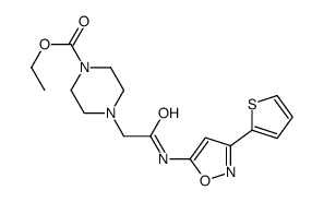 ethyl 4-[2-oxo-2-[(3-thiophen-2-yl-1,2-oxazol-5-yl)amino]ethyl]piperazine-1-carboxylate Structure