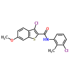 3-Chloro-N-(3-chloro-2-methylphenyl)-6-methoxy-1-benzothiophene-2-carboxamide Structure