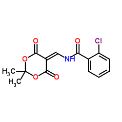 2-Chloro-N-[(2,2-dimethyl-4,6-dioxo-1,3-dioxan-5-ylidene)methyl]benzamide结构式