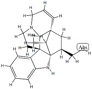 (3β,5α,12β,19α,20R)-6,7-Didehydro-2α,20-cycloaspidospermidine-3-methanol结构式