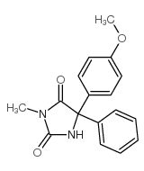 2,4-Imidazolidinedione, 5-(4-methoxyphenyl)-3-methyl-5-phenyl-结构式