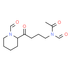 N-Formyl-N-[4-(1-formyl-2-piperidinyl)-4-oxobutyl]acetamide structure