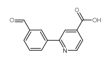 3-(4-Carboxypyridin-2-yl)benzaldehyde结构式