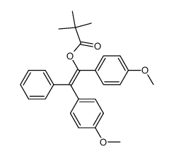 cis-1,2-Dianisyl-2-phenylvinyl-pivalat结构式