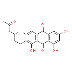 3,4-Dihydro-5,7,9-trihydroxy-2-(2-oxopropyl)-2H-anthra[2,3-b]pyran-6,11-dione Structure