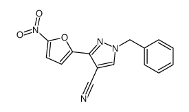 1-benzyl-3-(5-nitrofuran-2-yl)pyrazole-4-carbonitrile结构式