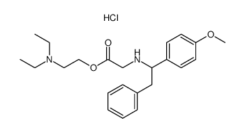 [1-(4-Methoxy-phenyl)-2-phenyl-ethylamino]-acetic acid 2-diethylamino-ethyl ester; hydrochloride Structure