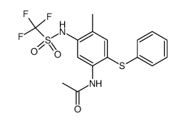 N-(4-Methyl-2-phenylsulfanyl-5-trifluoromethanesulfonylamino-phenyl)-acetamide结构式