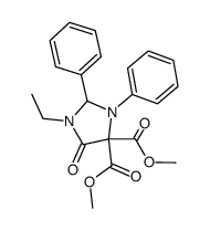 1-ethyl-5-oxo-2,3-diphenyl-imidazolidine-4,4-dicarboxylic acid dimethyl ester Structure