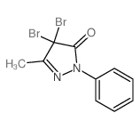 4,4-dibromo-5-methyl-2-phenyl-pyrazol-3-one structure