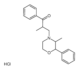 2-methyl-3-(3-methyl-2-phenyl-morpholin-4-yl)-1-phenyl-propan-1-one, hydrochloride Structure