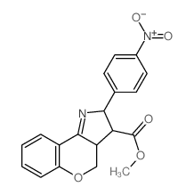 [1]Benzopyrano[4,3-b]pyrrole-3-carboxylicacid, 2,3,3a,4-tetrahydro-2-(4-nitrophenyl)-, methyl ester结构式