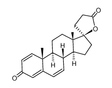 17β-Hydroxy-3-oxo-17α-(2-carboxy-aethyl)-androstatrien-(1,4,6)-lacton结构式