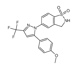 5-[5-(4-methoxyphenyl)-3-trifluoromethyl-1H-1-pyrazolyl]-1,1-dioxo-2,3-dihydrobenzo[d]isothiazole结构式