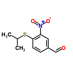 4-(isopropylsulfanyl)-3-nitrobenzenecarbaldehyde结构式