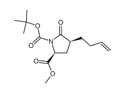 (2S,4S)-4-but-3-enyl-5-oxopyrrolidine-1,2-dicarboxylic acid 1-tert-butyl ester 2-methyl ester Structure
