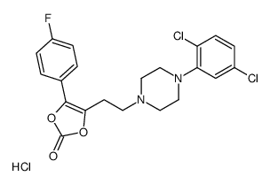 4-[2-[4-(2,5-dichlorophenyl)piperazin-1-ium-1-yl]ethyl]-5-(4-fluorophenyl)-1,3-dioxol-2-one,chloride结构式