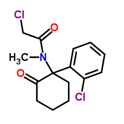 2-CHLORO-N-[1-(2-CHLORO-PHENYL)-2-OXO-CYCLOHEXYL]-N-METHYL-ACETAMIDE结构式