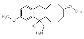 2-(aminomethyl)-7,15-dimethoxy-bicyclo[10.4.0]hexadeca-13,15,17-trien-2-ol结构式