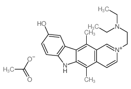 9-Hydroxy-2-(.β.-diethylaminoethyl)ellipticinium acetate结构式