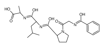 (2R)-2-[[(2R)-2-[[(2S)-1-(2-benzamidoacetyl)pyrrolidine-2-carbonyl]amino]-4-methylpentanoyl]amino]propanoic acid结构式