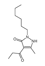 2-hexyl-5-methyl-4-propanoyl-1H-pyrazol-3-one结构式