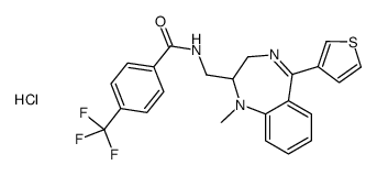 Benzamide, N-((2,3-dihydro-1-methyl-5-(3-thienyl)-1H-1,4-benzodiazepin-2-yl)methyl)-4-(trifluoromethyl)-, monohydrochloride结构式