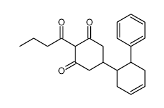 2-butanoyl-5-(6-phenylcyclohex-3-en-1-yl)cyclohexane-1,3-dione Structure