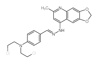 Benzaldehyde, 4-[bis(2-chloroethyl)amino]-, (6-methyl-1,3-dioxolo[4,5-g]quinolin-8-yl)hydrazone picture