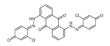 1,5-bis[2-(2-chloro-4-oxocyclohexa-2,5-dien-1-ylidene)hydrazinyl]anthracene-9,10-dione Structure