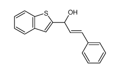 (E)-2-(3'-phenyl-2'-propen-1'-hydroxy)-benzo(b)thiophene结构式