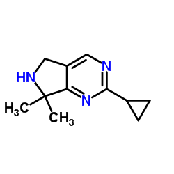 2-Cyclopropyl-7,7-dimethyl-6,7-dihydro-5H-pyrrolo[3,4-d]pyrimidine结构式